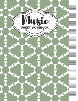 Music Sheet Notebook: Blank Staff Manuscript Paper with Unique Geometric Themed Cover Design