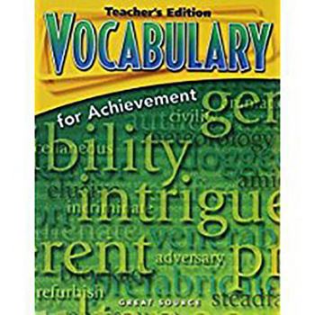 Paperback Great Source Vocabulary for Achievement: Teacher Edition Grade 8 Second Course 2006 Book