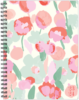 Spiral-bound Painted Blossoms Academic 2023-24 6.5 X 8.5 Softcover Weekly Planner Book