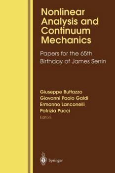 Paperback Nonlinear Analysis and Continuum Mechanics: Papers for the 65th Birthday of James Serrin Book