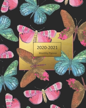 Paperback 2020-2021 Monthly Planner: Butterfly Gift for Moms - 2-Year Planner (Jan 2020-Dec 2021) with Holidays - 2-Page Monthly Calendar Views - Month-at- Book