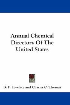 Paperback Annual Chemical Directory Of The United States Book