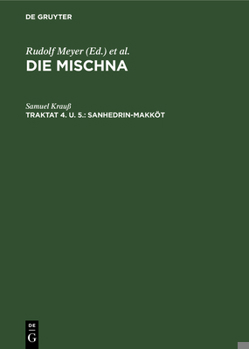 Hardcover Sanhedrin-Makköt [German] Book