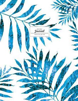 Paperback Dot Grid Journal - Tropical Blue Palm Leaf: (Diary, Notebook) 8.5 x 11 Book
