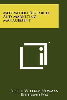 Paperback Motivation Research and Marketing Management Book