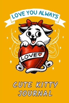 Cute Kitty Journal : Glossy Orange Softcover - 120 White Lined and Numbered Pages with Cute Cat Images - 6x9 in Size