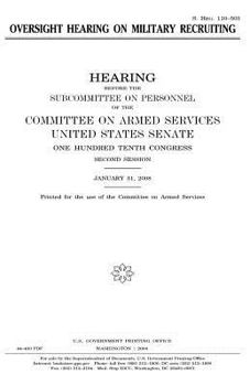 Paperback Oversight Hearing on Military Recruiting Book