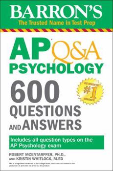 Paperback Barron's AP Q&A Psychology: 600 Questions and Answers Book