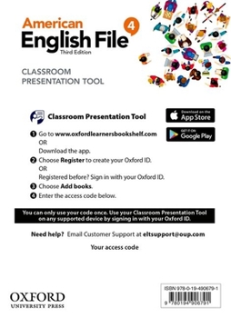 American English File Level 4 Classroom Presentation Tool Access Card