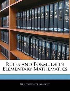 Paperback Rules and Formulæ in Elementary Mathematics Book