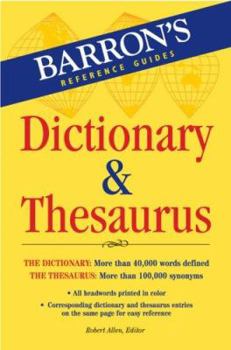 Paperback Barron's Dictionary & Thesaurus Book