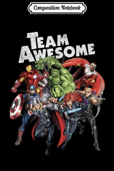Composition Notebook: Avengers Assemble TEAM AWESOME Group Huddle  Journal/Notebook Blank Lined Ruled 6x9 100 Pages