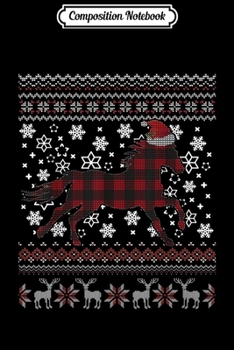 Paperback Composition Notebook: Horse Ugly Christmas Santa Hat Xmas Sweater Horse Lovers Journal/Notebook Blank Lined Ruled 6x9 100 Pages Book