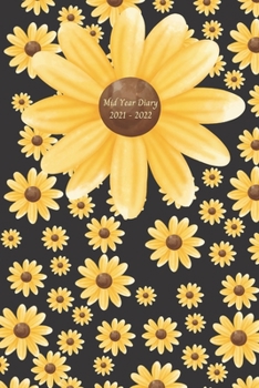 Paperback Mid Year Diary 2021-2022: July 2021 - December 2022 Diary Organiser With Flower Pattern Book