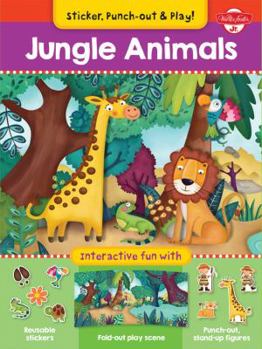 Paperback Jungle Animals: Interactive fun with fold-out play scene, reusable stickers, and punch-out, stand-up figures! (Sticker, Punch-out, & Play!) Book