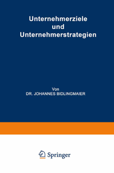 Paperback Unternehmerziele und Unternehmerstrategien [German] Book