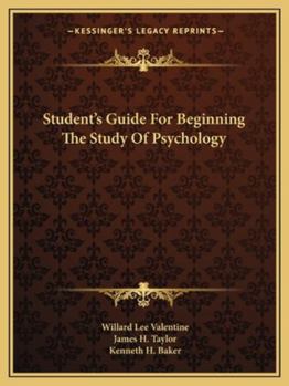 Paperback Student's Guide For Beginning The Study Of Psychology Book