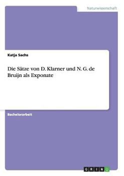 Paperback Die Sätze von D. Klarner und N. G. de Bruijn als Exponate [German] Book