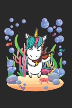 Underwater Violine Music Unicorn Notebook: Blank Paper Journal 6x9 - 120 Pages
