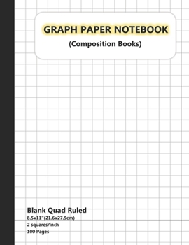 Paperback Graph Paper Notebook: Graph Paper Notebook 1/2 inch Squares, Graph Book for Math, Graph Paper Notebook for Student, Math Composition Noteboo Book