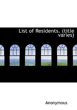 Paperback List of Residents. (Title Varies) Book