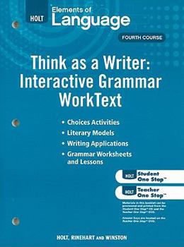 Paperback Elements of Language: Think as a Writer Interactive Writing Worktext Grade 10 Book
