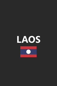 Laos: Laotian Flag Country Notebook Journal Lined Wide Ruled Paper Stylish Diary Vacation Travel Planner 6x9 Inches 120 Pages Gift