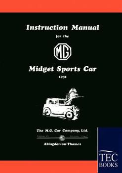 Paperback Instruction Manual for the MG Midget Sports Car Book