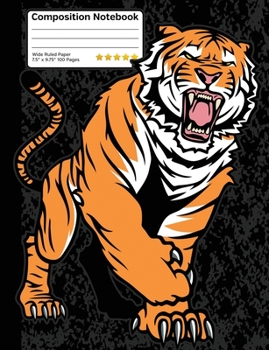Paperback Bengal Tiger Composition Notebook: Students Wide Ruled Line Paper Notebook for School, Journaling or Personal Use. Book