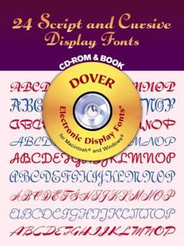 Paperback 24 Script and Cursive Display Fonts Book