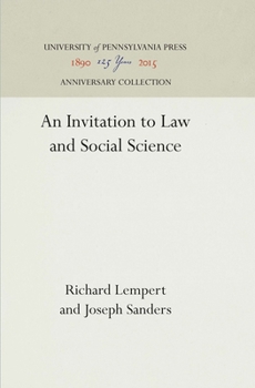 Hardcover An Invitation to Law and Social Science Book