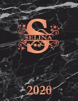 Paperback Selina: 2020. Personalized Name Weekly Planner Diary 2020. Monogram Letter S Notebook Planner. Black Marble & Rose Gold Cover. Book