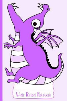 Paperback Purple Hungry Dragon Wide Ruled Notebook Book