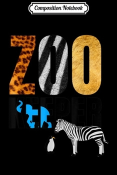 Paperback Composition Notebook: Zoo Keeper. Wild Tiger Lion Zebra Pinguin Jersey Journal/Notebook Blank Lined Ruled 6x9 100 Pages Book