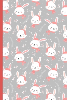 Happy Holidays: Blank Lined Journal Notebook for Writing Notes, Notepad, Christmas Themed, Silver Winter Bunnies