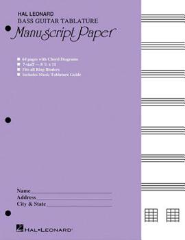 Paperback Bass Guitar Tablature Manuscript Paper Book