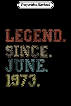 Composition Notebook: Legend Since June 1973 46th Birthday 46 Years Old  Journal/Notebook Blank Lined Ruled 6x9 100 Pages