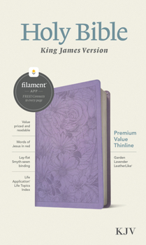 Imitation Leather KJV Premium Value Thinline Bible, Filament-Enabled Edition (Leatherlike, Garden Lavender, Red Letter) Book