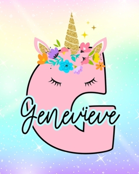 Paperback Genevieve: Girls Unicorn Journal to Write In - Personalized Journal Book