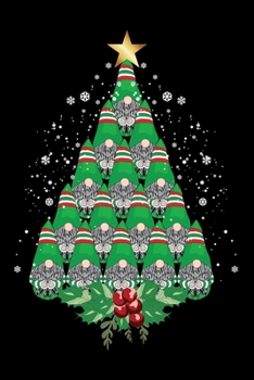 Paperback Notebook: Christmas Tree Gnome Xmas Decor Green Gnomes Elves Holiday Black Lined Journal Writing Diary - 120 Pages 6 x 9 Book