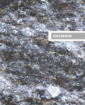 Paperback Notebook: GRAY AND GOLD ROCK TEXTURE DESIGN PRINT BACKGROUND - 100 Pages - 7.5 x 9.25" COLLEGE-RULED PAGES - WORKBOOK, JOURNAL, Book