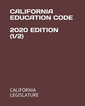 Paperback California Education Code 2020 Edition (1/2) Book