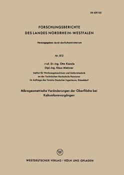 Paperback Mikrogeometrische Veränderungen Der Oberfläche Bei Kaltumformvorgängen [German] Book