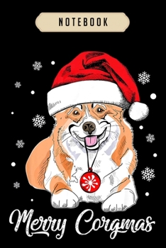 Paperback Notebook: Corgi christmas santa claus riding corgmas dog boys gifts Notebook-6x9(100 pages)Blank Lined Paperback Journal For Stu Book