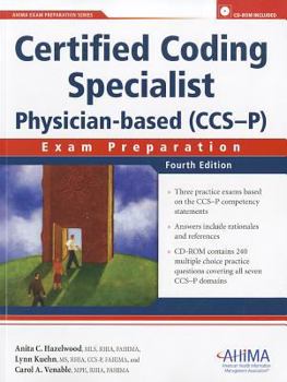 Paperback Certified Coding Specialist Physician-Based (CCS-P): Exam Preparation [With CDROM] Book