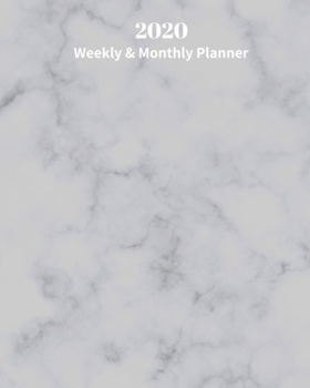 Paperback 2020 Weekly and Monthly Planner: Black Marble Design - Monthly Calendar with U.S./UK/ Canadian/Christian/Jewish/Muslim Holidays- Calendar in Review/No Book