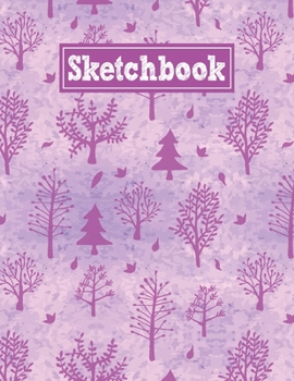 Sketchbook: 8.5 x 11 Notebook for Creative Drawing and Sketching Activities with Watercolor Trees Themed Cover Design