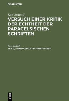 Hardcover Paracelsus-Handschriften [German] Book