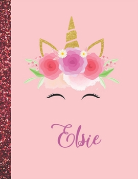 Paperback Elsie: Elsie Marble Size Unicorn SketchBook Personalized White Paper for Girls and Kids to Drawing and Sketching Doodle Takin Book