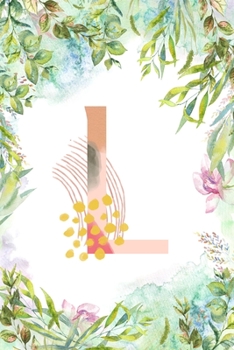 Paperback L: Letter L Initial Personalized Monogram Notebook - Pink Green Blue Watercolor Flower on White College Ruled Notebook, W Book